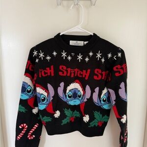 H&M Black Stitch Holiday Christmas Sweater LILO Stitch